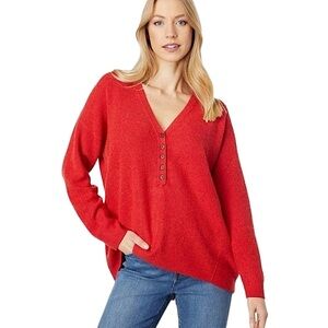 Madewell Asherton Waffle Henley Alpaca Wool Blend Sweater size M NC737